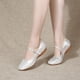thumbnail image 2 of Cuero brillante para mujer, niña, salón de baile latino, práctica de Salsa moderna, zapatos de baile con punta cerrada, parte inferior de tendón de ternera suave, 2 of 5
