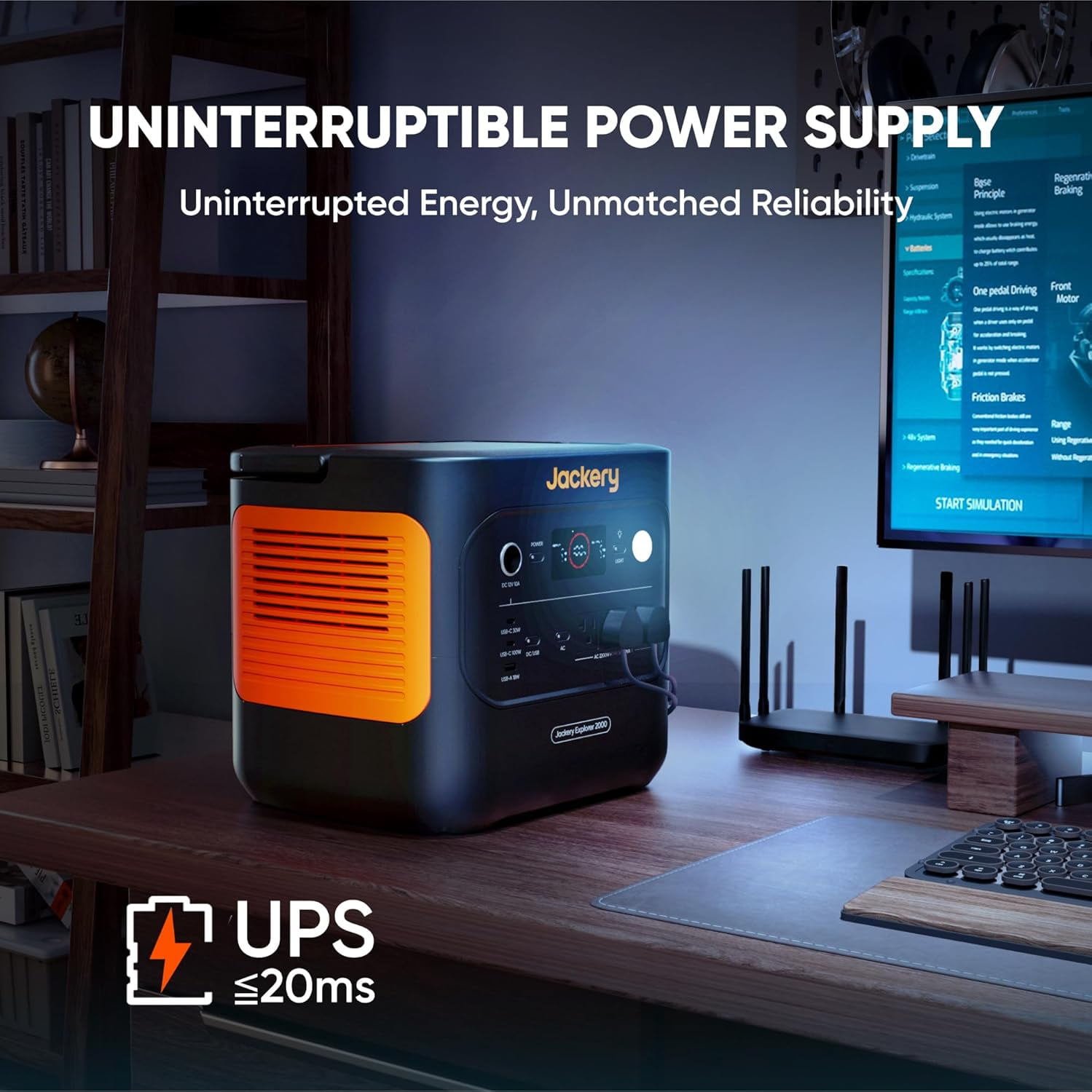 Jackery Solar Generator 2000 v2 with 4x100W Light Solar Panels, 2042Wh/2200W LiFePo4 Portable Power Station, 20ms UPS Home Backup, USB-C PD 100W Fast Charging for Power Outages, Emergencies, Camping