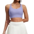 thumbnail image 2 of qafoshin Solid Color Sport Bras for Women Breathable Stretch Comfy Wirefree Workout Bras High Support Pad Mesh Racerback Bras, 2 of 7