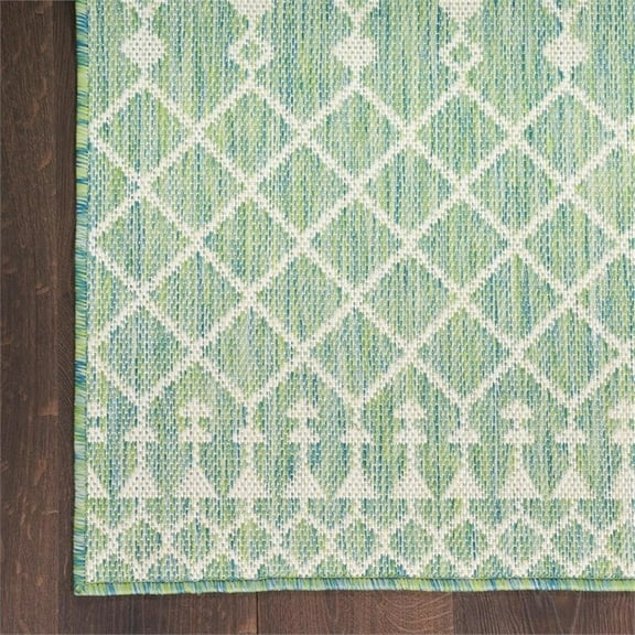 Pemberly Row Contemporary 7' x 10' Fabric Blue Green Area Rug