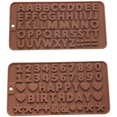 thumbnail image 1 of Heytea 26 Letters +Happy Birthday/Numbers/Symbols Mold Chocolate Decorating Silicone Tray (2pcs), 1 of 5