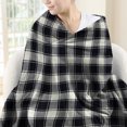 thumbnail image 2 of Sunbeam Extra Long Heated Throw Blanket Microplush Reverse Faux Shearling 4 Heat Settings Black Buffalo Plaid 50 x 70, 2 of 15