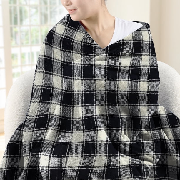 Sunbeam Extra Long Heated Throw Blanket Microplush Reverse Faux