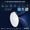 thumbnail image 7 of Luxrite 6 Inch LED Motion Sensor Ceiling Light, 3CCT 3000K 4000K 5000K, 13W, 1050LM, ETL 2-Pack, 7 of 7