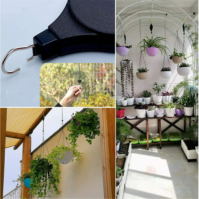 Elbourn 5PCS Retractable Plant Pulley Heavy Duty Hanging Flower