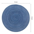 thumbnail image 3 of REGALWOVEN Farmhouse Placemats Set of 6 Woven Placemats for Dining Table Decor Indoor Outdoor Washable Kitchen Table Mat Wipe Clean Dark Blue 15x15in, 3 of 6