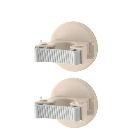 

2pcs Useful Storage Rack Mop Holder Punch-free Cleaning Tools Organizer Practical Tableware Storage Rack for Home Bathroom (Beige