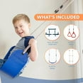 thumbnail image 3 of Gym1 Indoor Doorway Gym Set - Sensory Swing & Grip Rings - Adjustable Door Frame Pull-Up Bar for Kids & Adults - Door Frame Jungle Gym with Agility Ladder - 4-Piece, Blue, 3 of 6