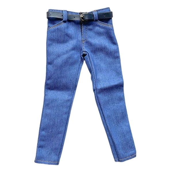 Ropa de Muñeca de Figura de Tela con Cinturón, Cuerpo de Figura de Acción, Muñecas, Accesorios de Ropa de Juguete, Pantalones de 1/6, Pantalon Azul Baoblaze pantalones de muñeca