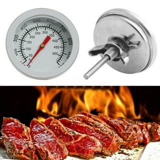 HelloCreate Bimetal Thermometer, Outdoor BBQ Smoking Thermometer Temp Gauge  Grill Smoker Pit Thermostat for Meat Cooking Port Lamb Beef
