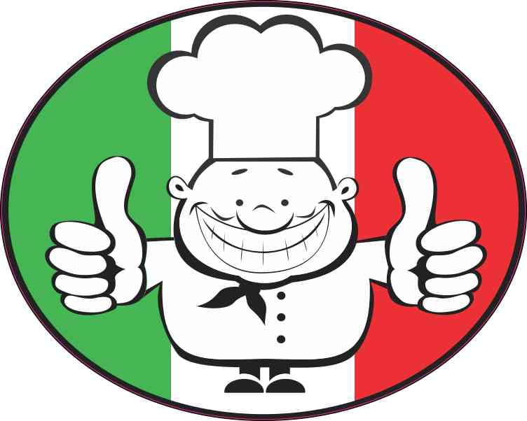 Italian Kitchen Supplies Chef Cook Cooking Car Bumper Vinyl Sticker Decal 4.6" 