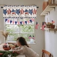 thumbnail image 7 of Kitchen Cafe Valance Curtain for Small Windows,Memorial Day Patriotic Blue Red Star Rod Pocket Short Valances American Flag on Cotton Linen Window Treatment for Living Room/Bedroom/Bathroom,54x18in, 7 of 7