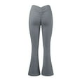 thumbnail image 7 of UJNDER Women's Scrunch Flare Leggings V Back Lifting Wide Leg High Waist for Gym Workout Yoga Pants Gray XXL, 7 of 7