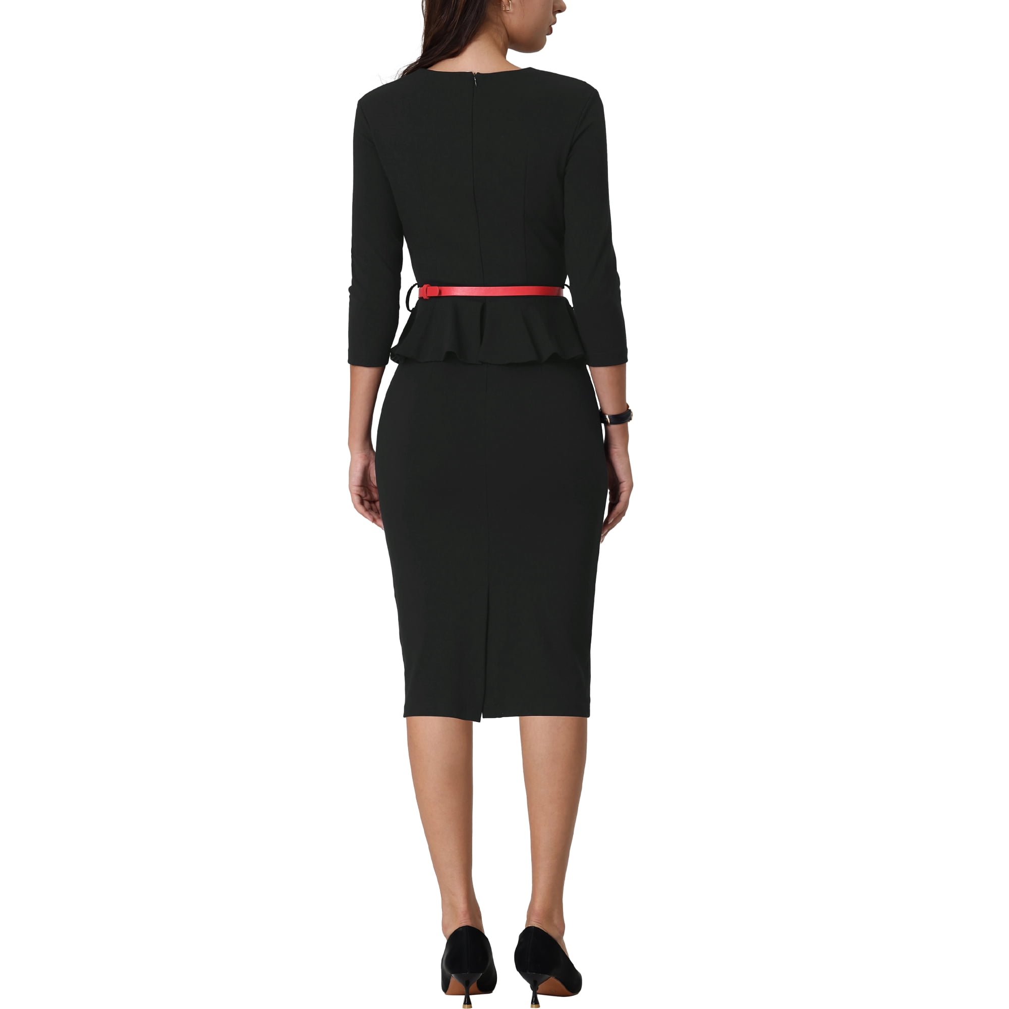 Belted pencil dress discount