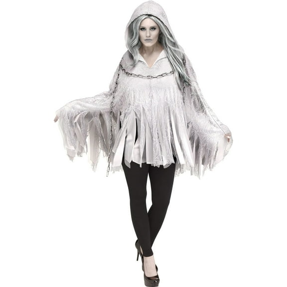 Women's Marley Ghost Hooded Poncho Costume One Size 4-14