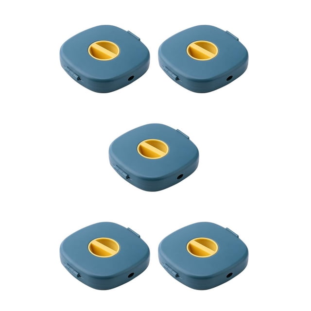 bedienty Rotating Cable Winder Charging Cord Earphone Wire Storage Box Cellphone Holder Pocket Home Organizing Accessories Yellow Blue 5Set