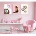 thumbnail image 2 of Hieng Pink Cheetah Wall Art Leopard Bow Print Painting Fashion Lucky 8 Ball Poster Leopard Lips Canvas Wall Decor Funky Preppy Room Aesthetic Picture for Girls Room Dorm Apartment Unframed, 2 of 6