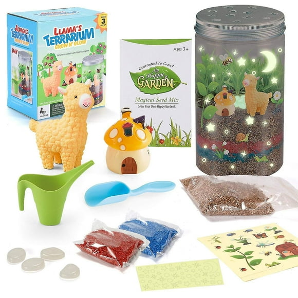 Light-up Terrarium Kit For Kids With Led Light On Lid - Terrarium Kit Magic Educational Diy Toy Set With Light