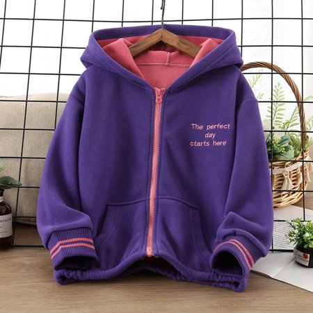 

Sweater For Child Toddler Kids Boys Girls Long Sleeve Winter Fleece Zippered Hoodie Jacket Thicken Warm Outwear Coat