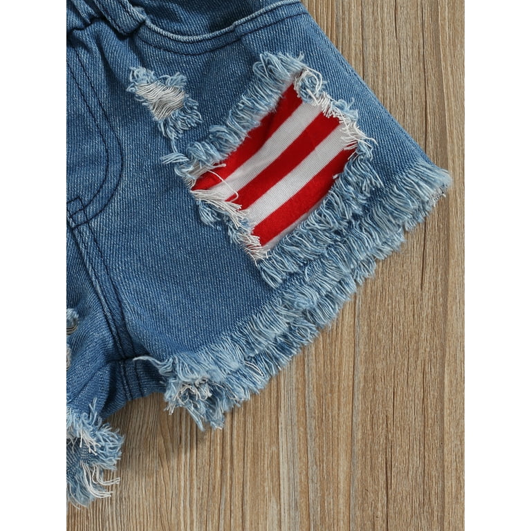 Toddler Kids Baby Girl 4th of July Outfit American Ruffle Short