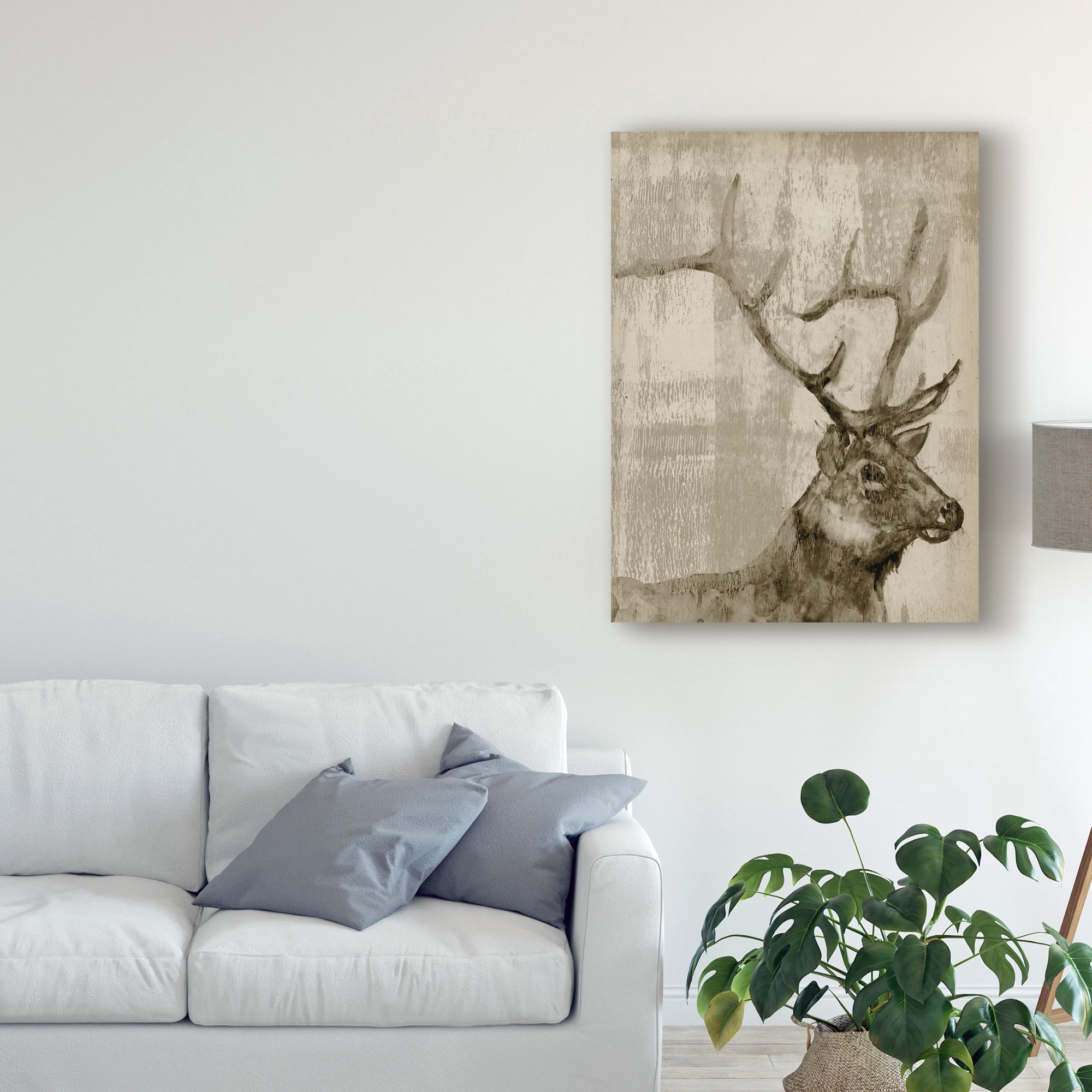 Trademark Fine Art 'Sepia Elk' Canvas Art by Jennifer Goldberger