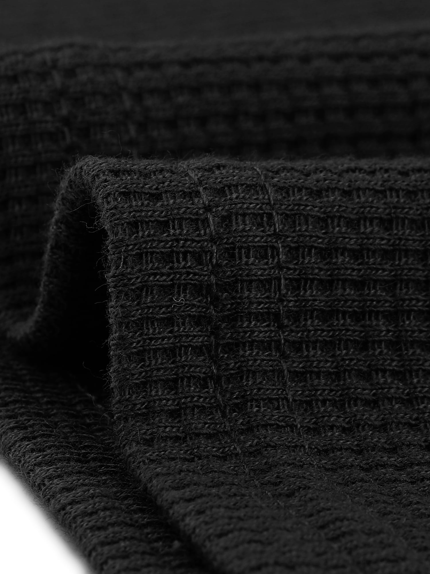 DARING DIVA Women's Waffle Knit Lounge Set Long Sleeve Sweatshirt XL Black