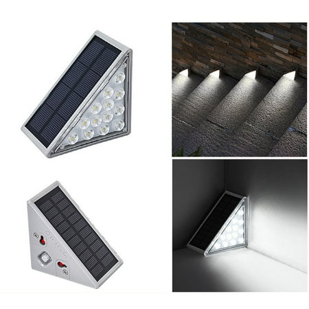 

Waterproof Led Solar Stairs Step Lights Triangle Outdoor Garden Pathway Lamp