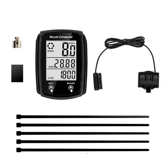 Waterproof Bicycle Odometer 19 Functions, Energy-Saving Mode, Soft Green Backlight for Long-Distance Cycling