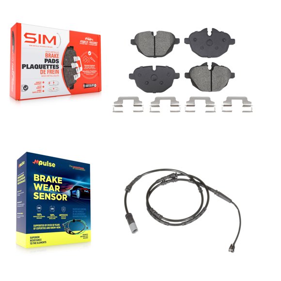 SIM Rear Semi-Metallic Disc Brake Pads and Wear Sensors Kit for Car BMW X3 X4 KSW-100820