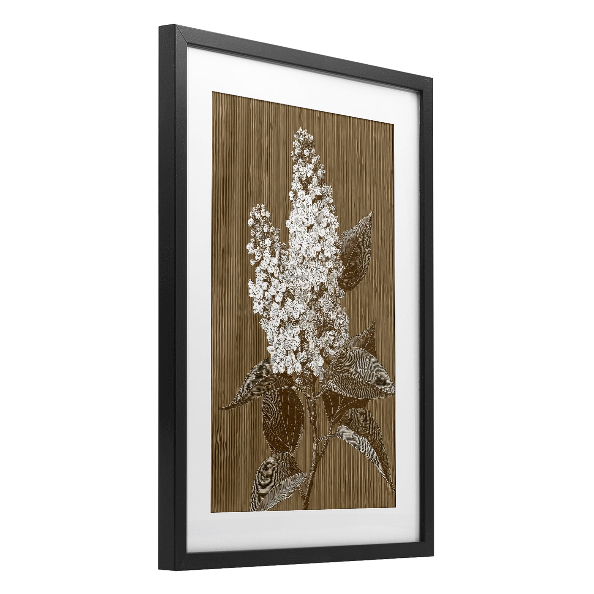 Stupell Industries Vintage Striped Lilac Study Black Framed Print Under Glass, design by Petal Prints Design