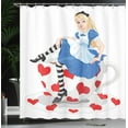 thumbnail image 3 of Ambesonne Colorful Shower Curtain, Alice with Cup, 69"Wx75"L, Multicolor, 3 of 4