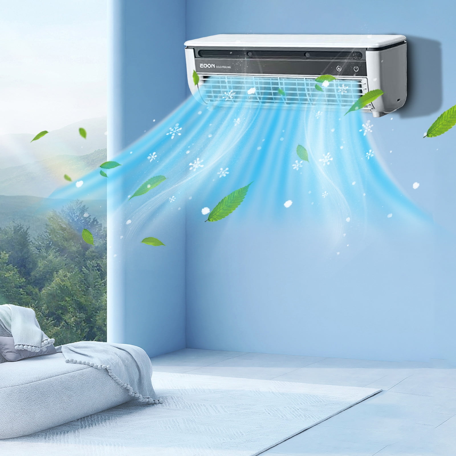 FYHALE 5000 BTU Small Window Air Conditioner, Up to 150 Sqf, Window AC Units with Cool and Fan Functions, Ductless AC Unit, White