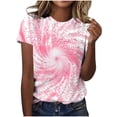 thumbnail image 2 of Mifsaly Tie-Dye Cotton T-Shirt for Women Short Sleeve Crew Neck Casual Summer Tops Colorful Print Lightweight Breathable Casual Blouse XXXL, 2 of 6