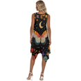 thumbnail image 3 of HELLHERO Side Pockets Sleeveless Sundress, Butterfly and Moon Pattern Summer Sleeveless Dress Polyester Irregular Hem Midi Dress Shape Stable, 3 of 8