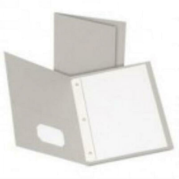 Oxford Twin-Pocket Folders with 3 Fasteners, Letter, 1/2" Capacity, Gray, 25/Box
