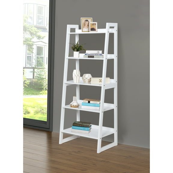 5-shelf Ladder Bookcase Cappuccino