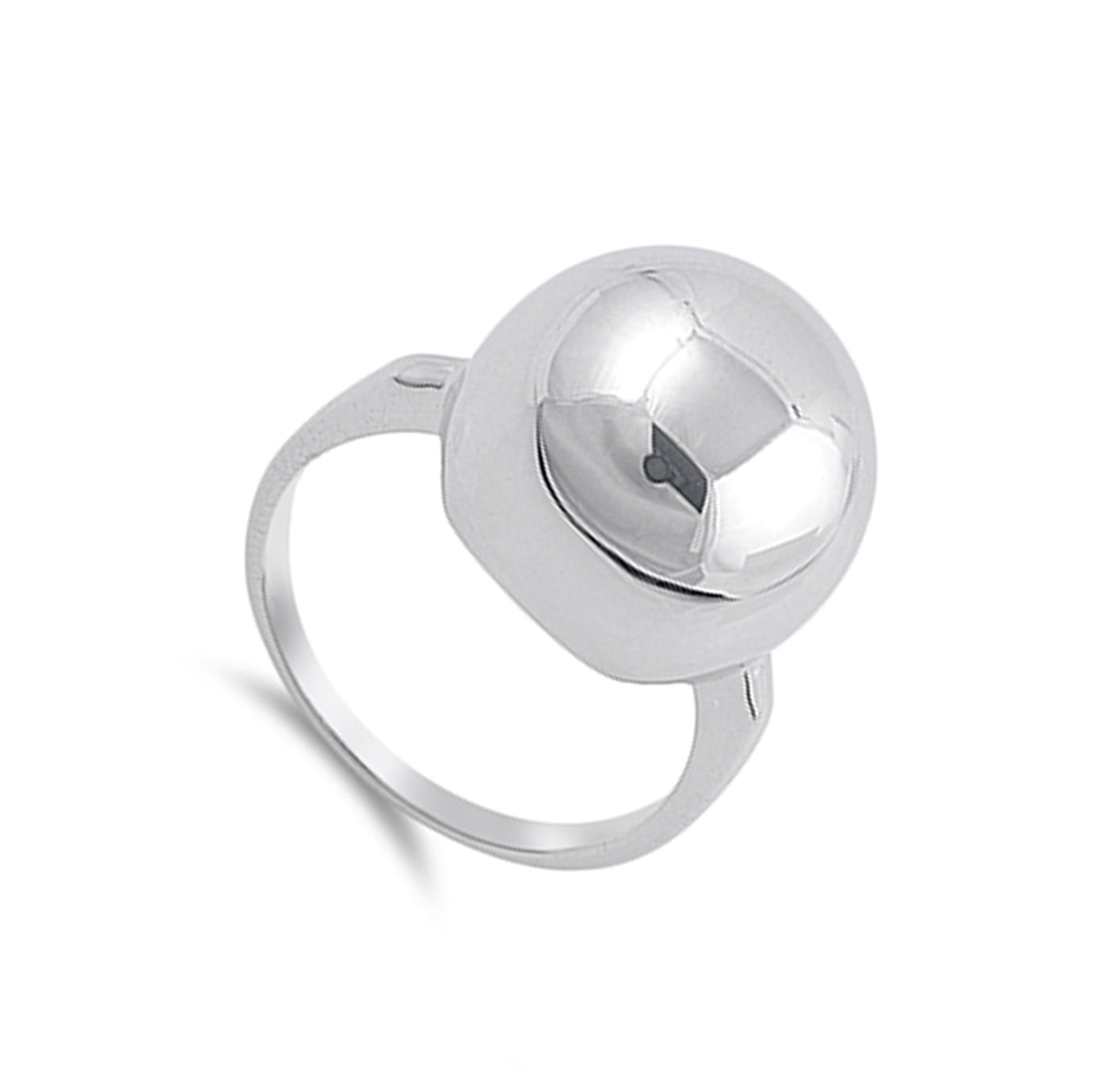 High Polish Ball Large Wide Big Ring 925 Sterling Silver Band