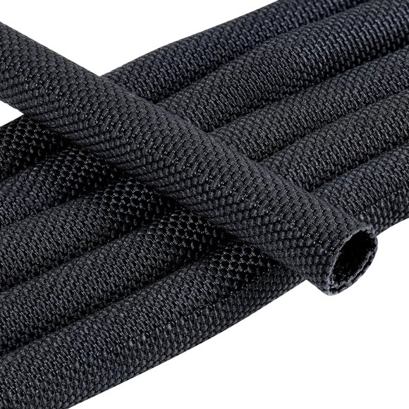 Manga para cables trenzada dividida SUNNAREPOON negra de 7 mm, 4.3 m