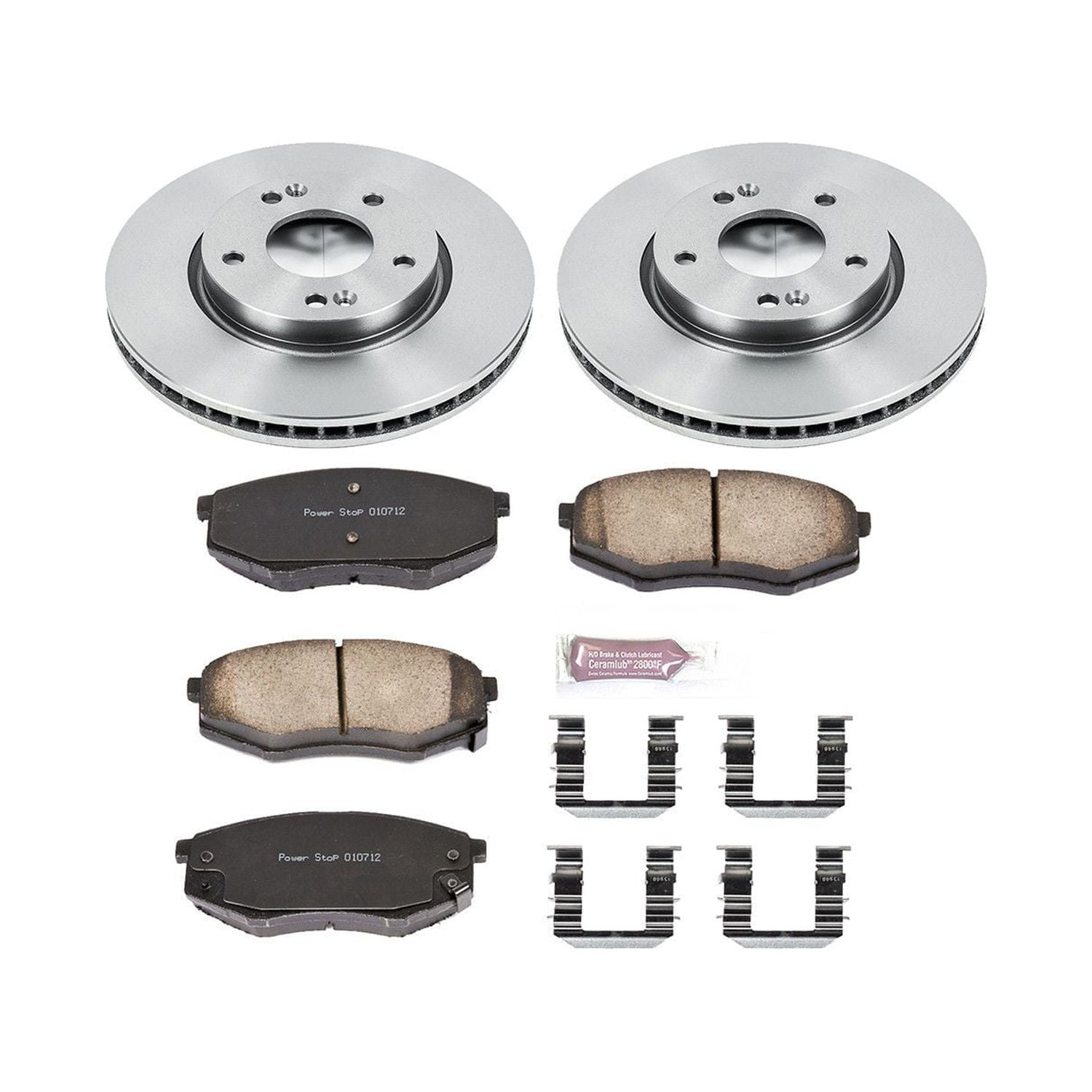 Power Stop Front Stock Replacement Brake Pad and Rotor Kit KOE5806 Fits 2012 Hyundai Tucson