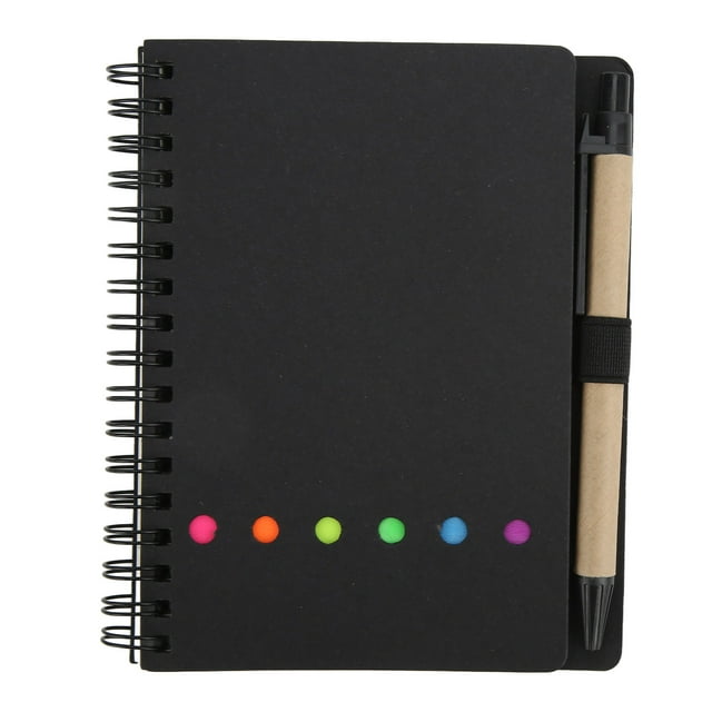 Journal Book, Glossy Edges Portable Notebook For Business Office Stationery Black