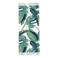thumbnail image 3 of Foulard à Franges pour Femmes, Feuillage Vert Tropical Long Châle, Léger et Chaud, 3 of 6