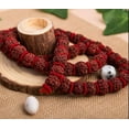 thumbnail image 4 of Kamada Combination of Red Coral (Moonga) mala and large 5 Faced Rudrakasha mala,Spritual Necklace/rosary for Women and Men, 4 of 5