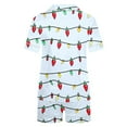thumbnail image 5 of purcolt Women's Christmas Pajama Sets Snowflake Santa Print Short Sleeve Button Down Shirt and Shorts 2 Piece Pjs Soft Sleepwear Nightwear S-XXL, 5 of 5