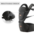 thumbnail image 2 of Portabebés con asiento para la cadera, portabebés para recién nacidos y niños pequeños, 6 en 1 formas de llevar, todas las estaciones, portabebés ajustable para lactancia (negro, 2 of 5