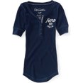 thumbnail image 1 of Aeropostale - Camiseta henley para mujer, color azul, pequeña Aeropostale  henley, 1 of 1