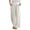Beige, variant on Linen Pants Women High Waist Lightweight Loose Fit Straight Draping Style Trousers Blue Lounge Pajama Pant 2XL/4