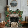 thumbnail image 4 of BadPiggies 9Ft Pre-Lit Artificial Christmas Garland Decoration, LED Lights Garland with Berries Pine Cones for Fireplace Front Door Stair Indoor Outdoor Decor, 4 of 8