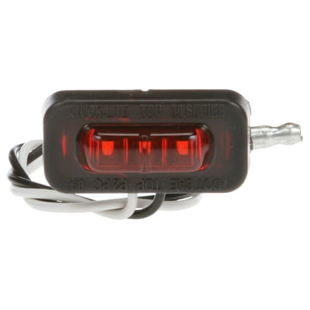 Bullet Terminals (36 Series, Flex-Lite Side Exit, LED, Red Rectangular, 3 Diode, Marker Clearance Light, PC, Adhesive Mount, Hardwired, .180 Bullet Terminal,)
