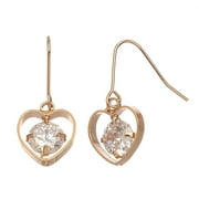 Women's Gold Dazzlers Cubic Zirconia Heart Drop Earrings by Howard's