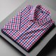 thumbnail image 4 of Mens Manga Corta Botón Abajo Camisas Negocios Turndown Cuello con Bolsillo, Patrón de Red Blusa de Manga Corta, 4 of 9